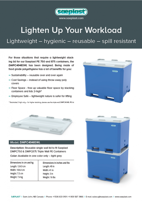 750 & 875 Single Wall Lid